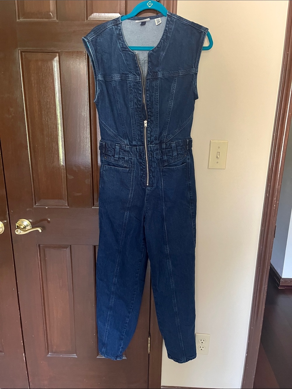 Universal Thread Navy Blue Denim Top with Branded Neck Label